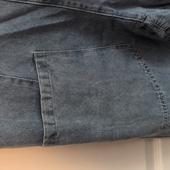 Women's Jean Denim Overall Baggy Jumpsuit Onesie with Pockets - Picture 4 of 9